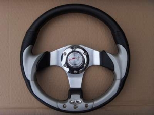 Спортивный руль "Silver Hunter"для автомобилей  серебристый