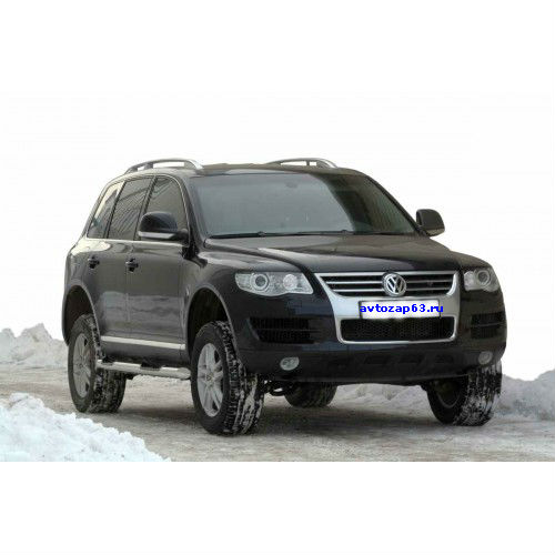 Защита порогов «Труба с проступью» d76, VOLKSWAGEN Touareg, нержавейка.