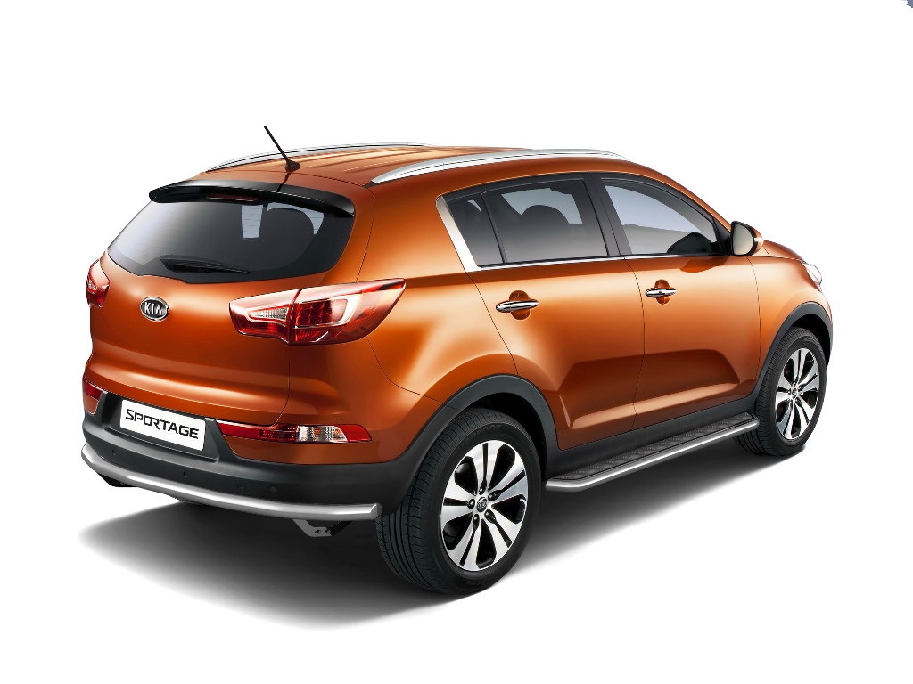 Защита порогов с алюминиевой накладкой d51 на KIA Sportage