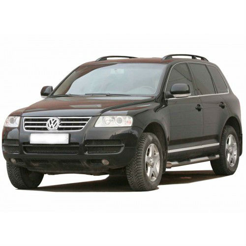 Защита порогов «Труба с проступью» d76, VOLKSWAGEN Touareg, нержавейка.