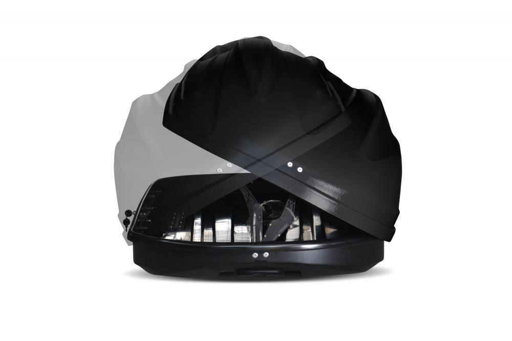Автобокс на крышу черный Turino Compact (360 л) Аэродинамический с двусторонним открыванием