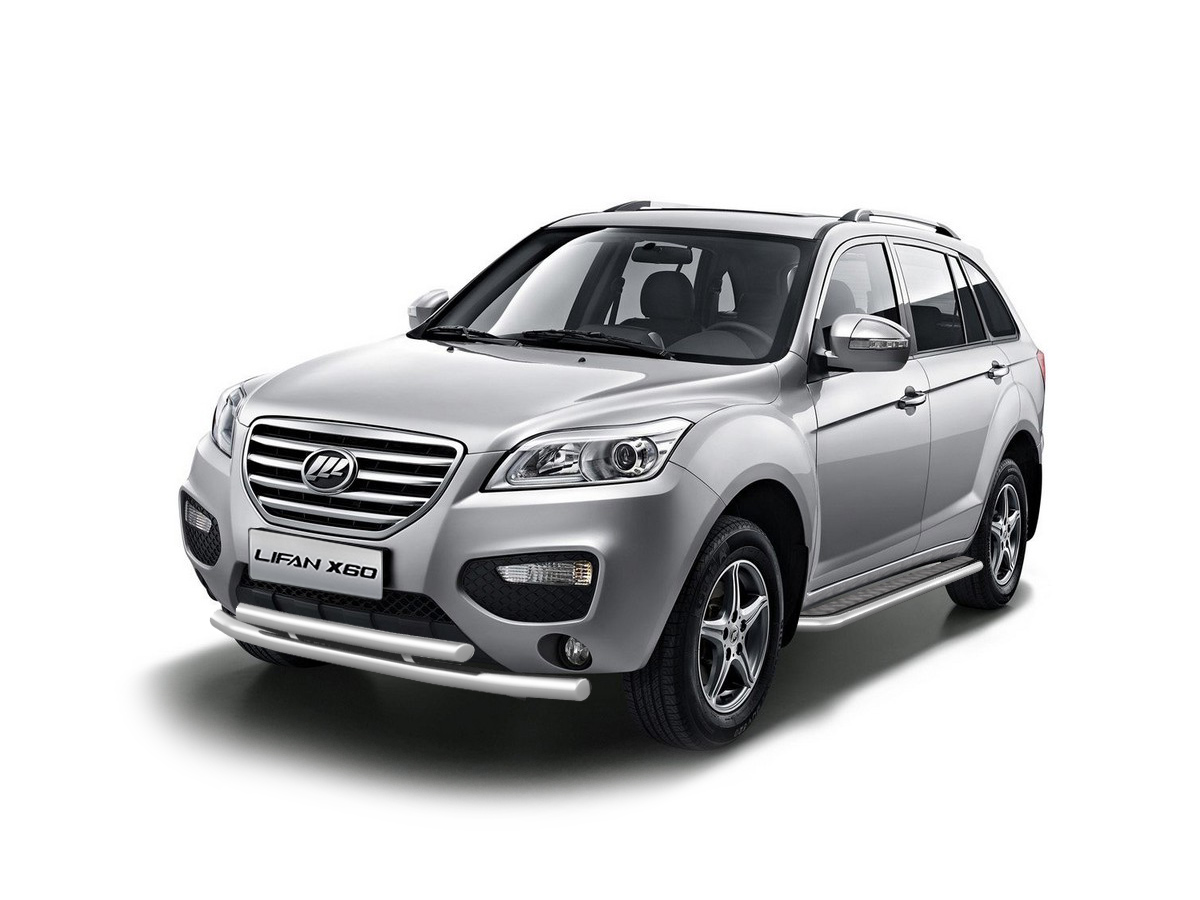 Защита порогов с алюминиевой площадкой d51-2012 на Lifan X60