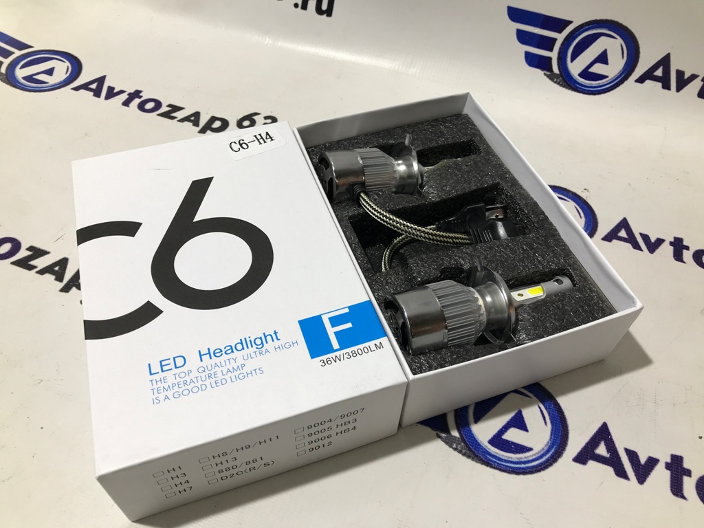 Светодиодные лампы C6 LED 6000K H4