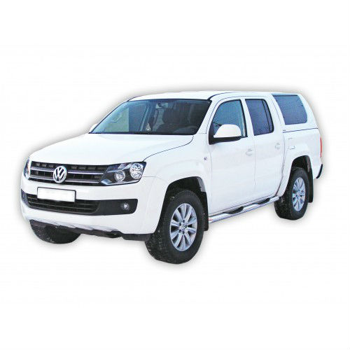 Защита порогов «Труба с проступью» d63,5, VOLKSWAGEN Amarok, нержавейка.