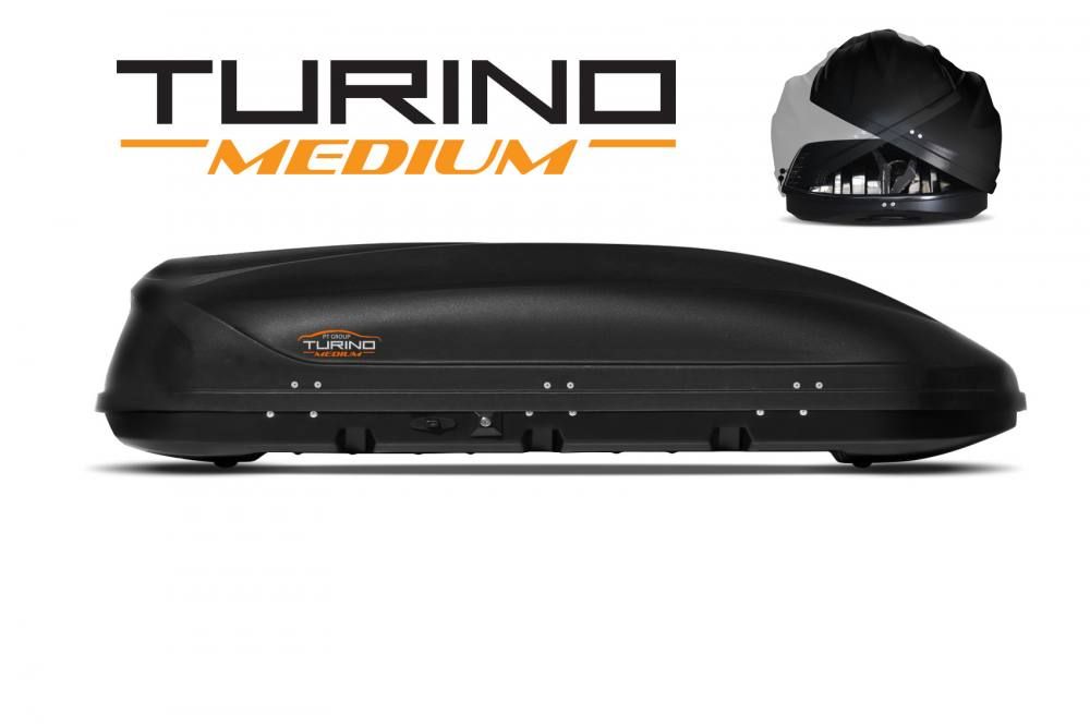 Автобокс на крышу черный Turino Medium (460 л) Аэродинамический с двусторонним открыванием