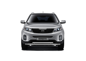 Защита переднего бампера двойная d51-63 на KIA Sorento