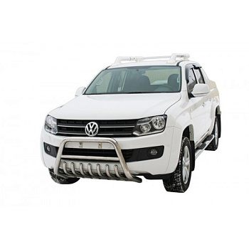 Защита переда с дополнительной защитой двигателя d63.5, VOLKSWAGEN Amarok, нержавейка.