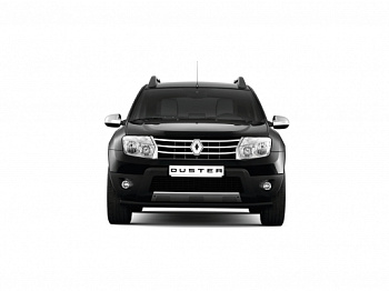 Защита переднего бампера одинарная d63 c полимерным покрытием на Renault Duster
