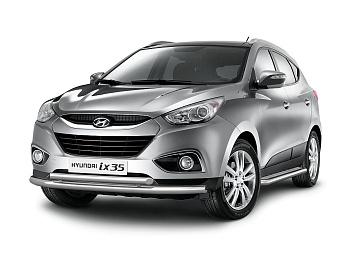 Защита переднего бампера двойная d63-51 на Hyundai ix35