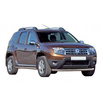 Защита переда «Труба» d63,5 из нержавейки на Renault Duster