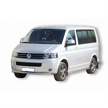 Защита переда «Труба» d63,5, VOLKSWAGEN Transporter T5, нержавейка.