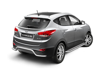 Защита заднего бампера фигурная d51 на Hyundai ix35
