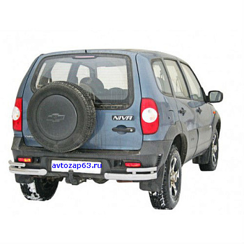 Защита заднего бампера "Уголки двойные" (d 63.5)  2123  RS, нержавейка   (restyling. с 2009)