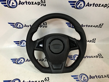 Руль Барс анатомический экокожа вставки черный лак на  2108-21099, 2110-2112, 2113-2115
