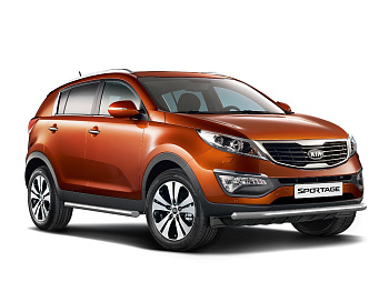 Защита переднего бампера одинарная d63 на KIA Sportage
