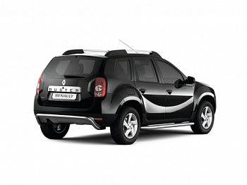 Защита порогов с алюминиевой площадкой d51 на Renault Duster