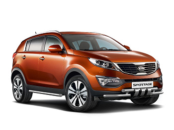 Защита порогов d63 на KIA Sportage